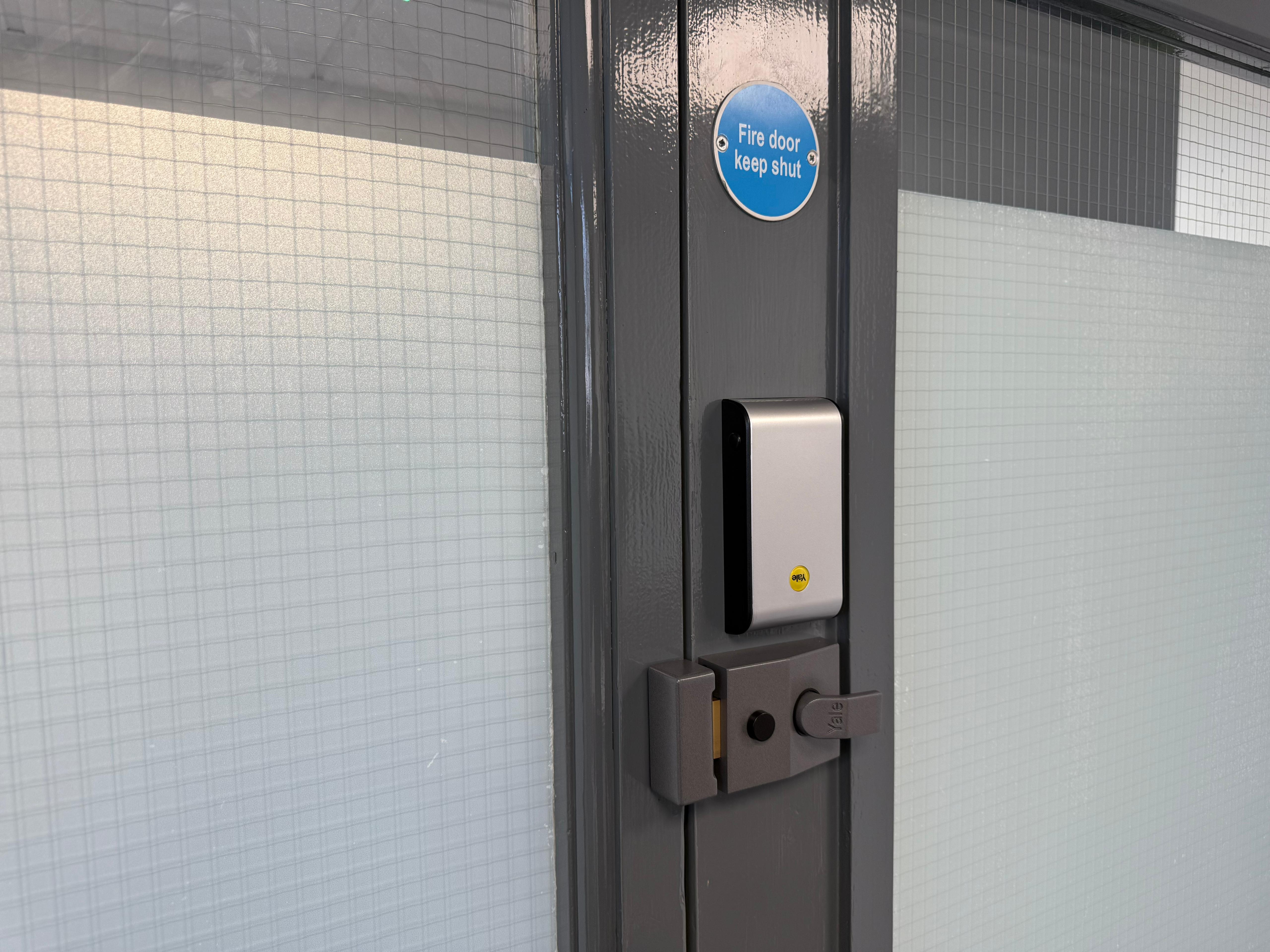 Commercial door lock after upgrade by Locksmith Alliance Ltd