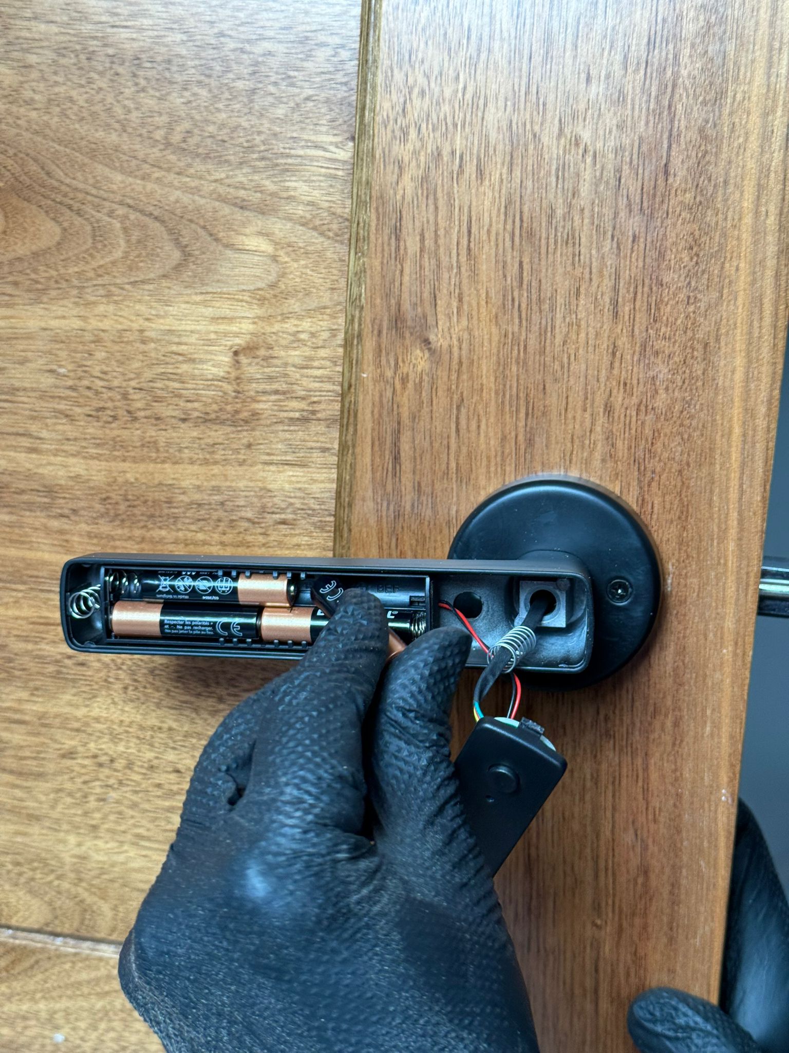 Smart handle lock before installation by Locksmith Alliance Ltd